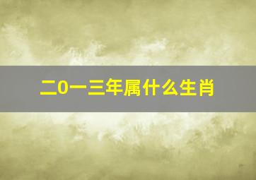 二0一三年属什么生肖