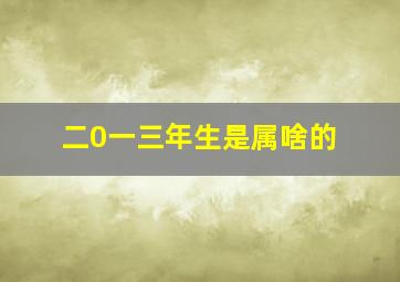 二0一三年生是属啥的