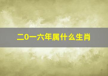 二0一六年属什么生肖