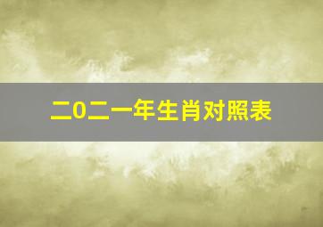 二0二一年生肖对照表