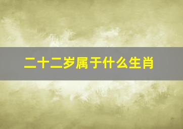 二十二岁属于什么生肖