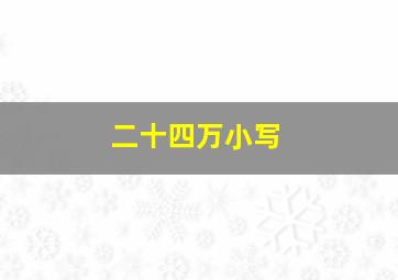 二十四万小写