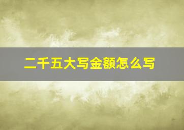 二千五大写金额怎么写