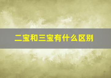 二宝和三宝有什么区别