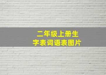 二年级上册生字表词语表图片