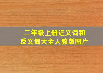 二年级上册近义词和反义词大全人教版图片