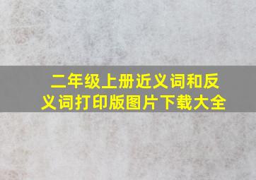 二年级上册近义词和反义词打印版图片下载大全