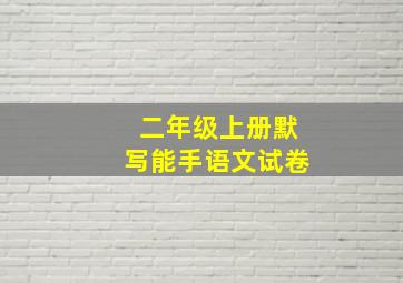 二年级上册默写能手语文试卷