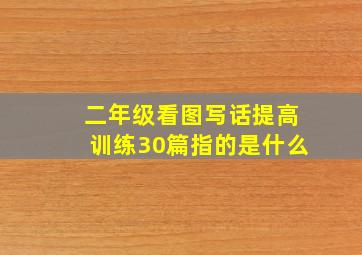 二年级看图写话提高训练30篇指的是什么