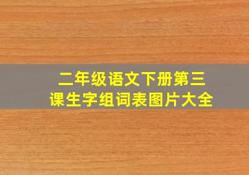 二年级语文下册第三课生字组词表图片大全