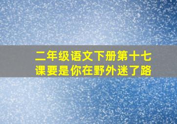 二年级语文下册第十七课要是你在野外迷了路