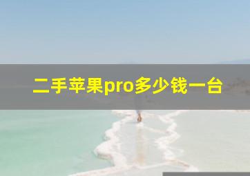 二手苹果pro多少钱一台