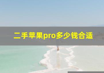 二手苹果pro多少钱合适