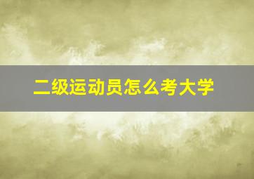 二级运动员怎么考大学