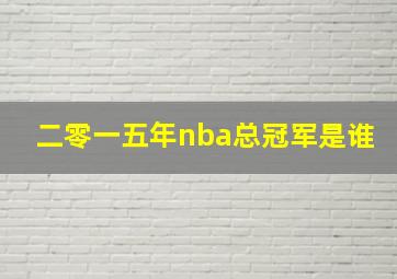 二零一五年nba总冠军是谁