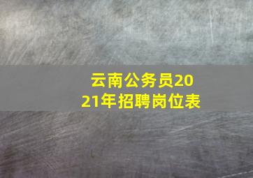 云南公务员2021年招聘岗位表