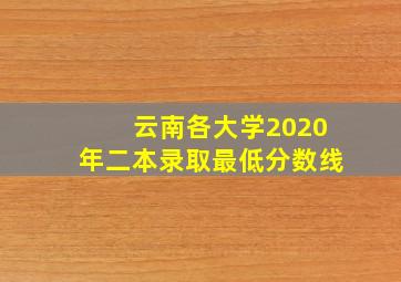 云南各大学2020年二本录取最低分数线