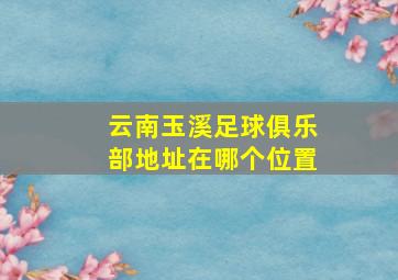 云南玉溪足球俱乐部地址在哪个位置