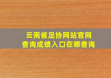 云南省足协网站官网查询成绩入口在哪查询