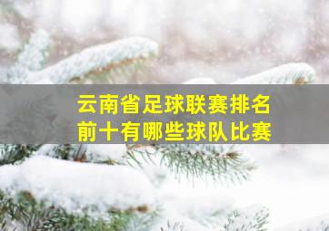 云南省足球联赛排名前十有哪些球队比赛