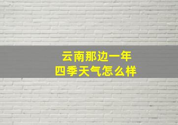 云南那边一年四季天气怎么样