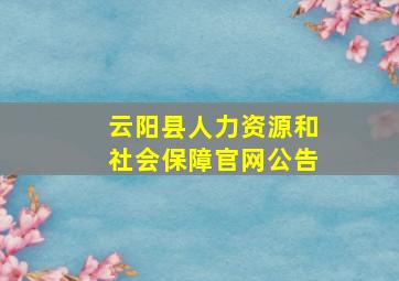 云阳县人力资源和社会保障官网公告