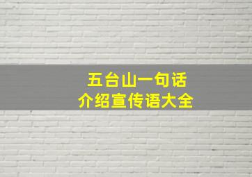 五台山一句话介绍宣传语大全