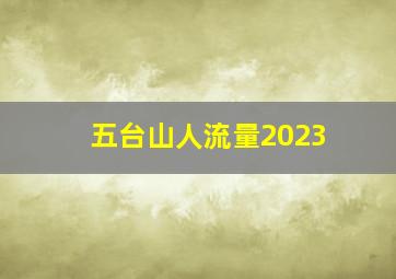 五台山人流量2023