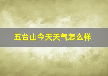 五台山今天天气怎么样