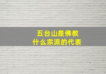 五台山是佛教什么宗派的代表