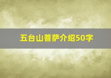 五台山菩萨介绍50字