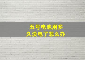 五号电池用多久没电了怎么办