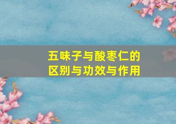 五味子与酸枣仁的区别与功效与作用