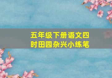 五年级下册语文四时田园杂兴小练笔