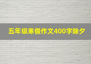 五年级寒假作文400字除夕