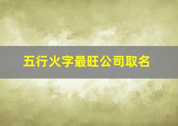 五行火字最旺公司取名