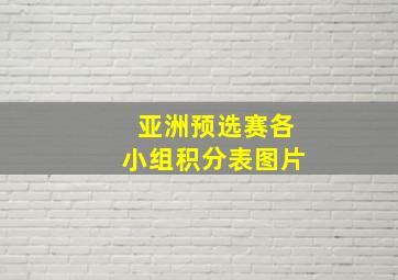 亚洲预选赛各小组积分表图片