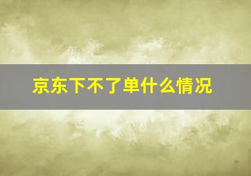 京东下不了单什么情况