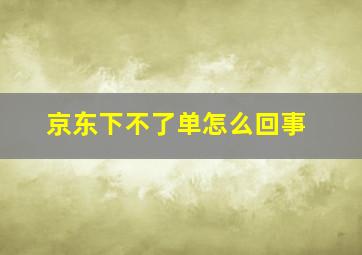 京东下不了单怎么回事