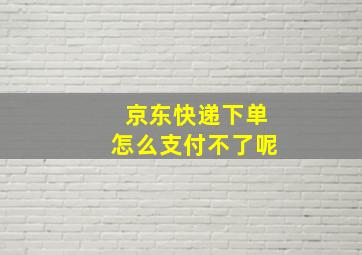 京东快递下单怎么支付不了呢