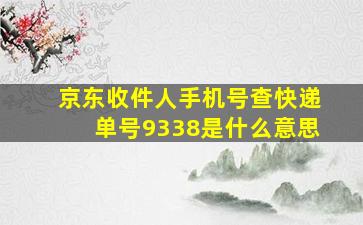 京东收件人手机号查快递单号9338是什么意思