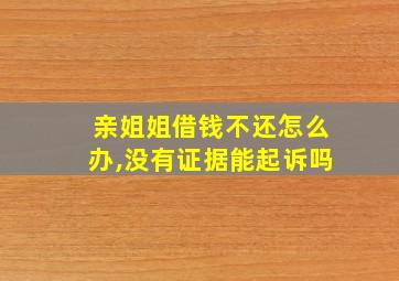 亲姐姐借钱不还怎么办,没有证据能起诉吗