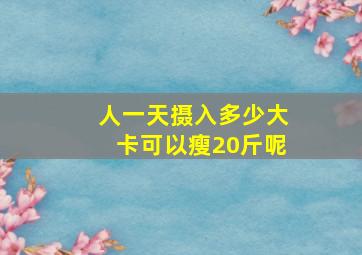 人一天摄入多少大卡可以瘦20斤呢