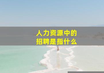 人力资源中的招聘是指什么