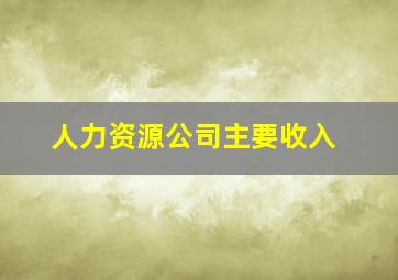 人力资源公司主要收入