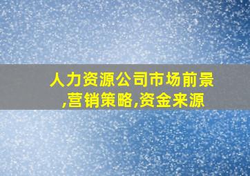 人力资源公司市场前景,营销策略,资金来源