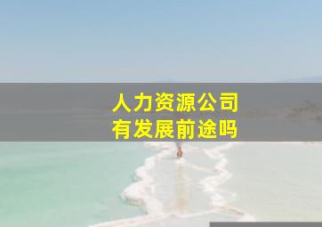 人力资源公司有发展前途吗