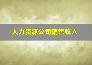 人力资源公司销售收入