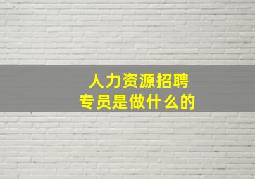 人力资源招聘专员是做什么的