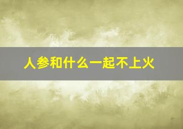 人参和什么一起不上火